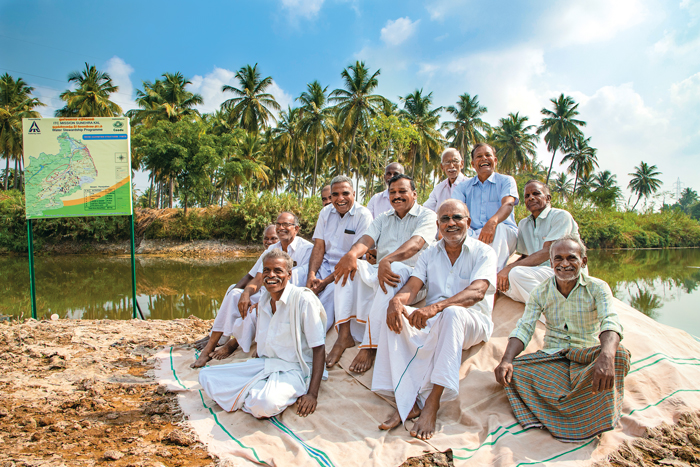The water stewardship in Coimbatore area has helped not only the farmers but also the tribals around this area. Happy farmers at the water catchment at Seeliyur village constructed by ITC.