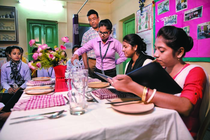 A hospitality class in progress at the Bandhan Skill Development Centre, Siliguri