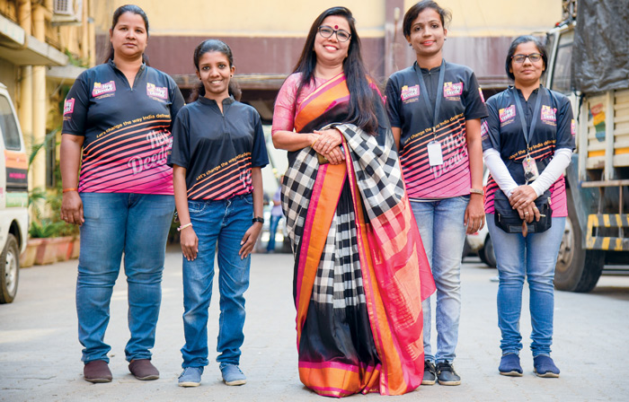  Co-founder of Hey Deedee Revathi Roy with the girls who have been trained
