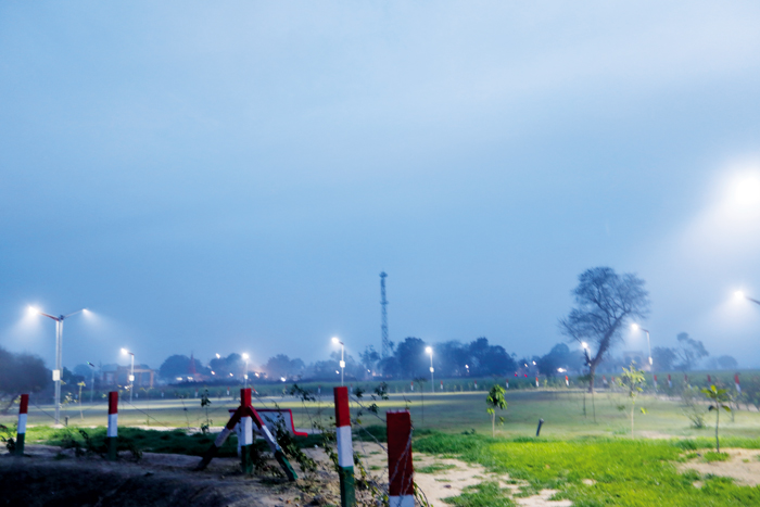 Water reservoirs have been built, solar street lamps
help at night 