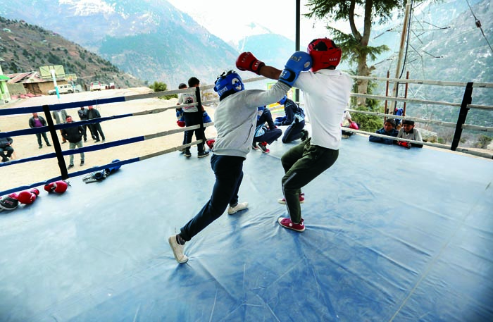 Under Project Shikhar, the local youth are trained in professional boxing