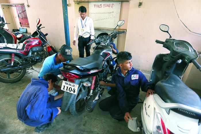  Youth are given vocational training in vehicle repair