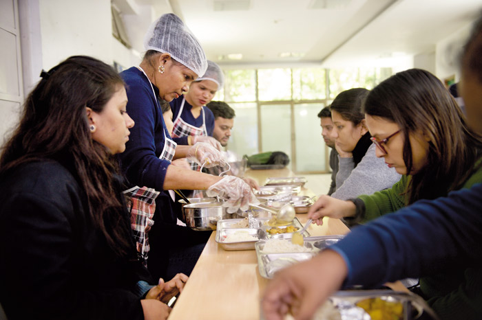 The company has partnered with vocational skills institutes for training nutritious food
being served through community kitchen 'Bhojanam' at a training location